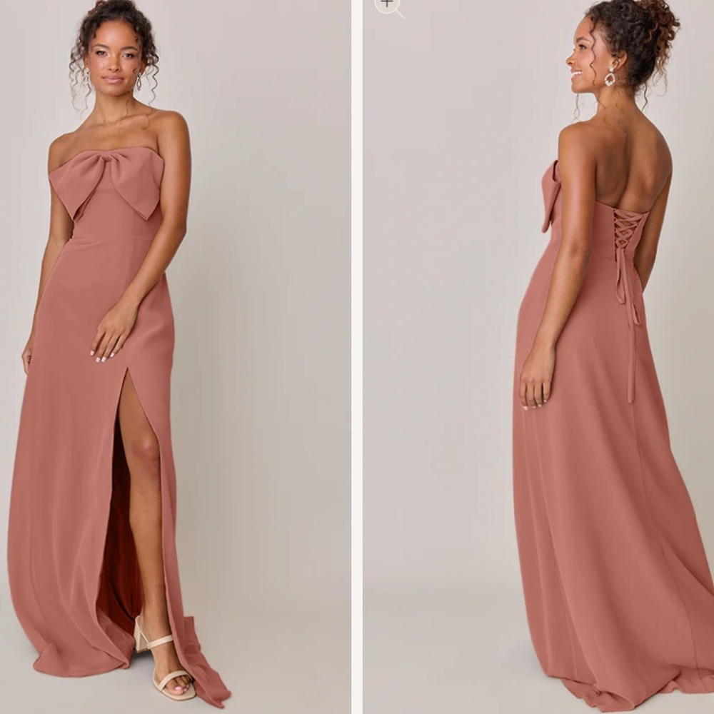 Revelry Monroe Chiffon Dress, size 2, dessert rose